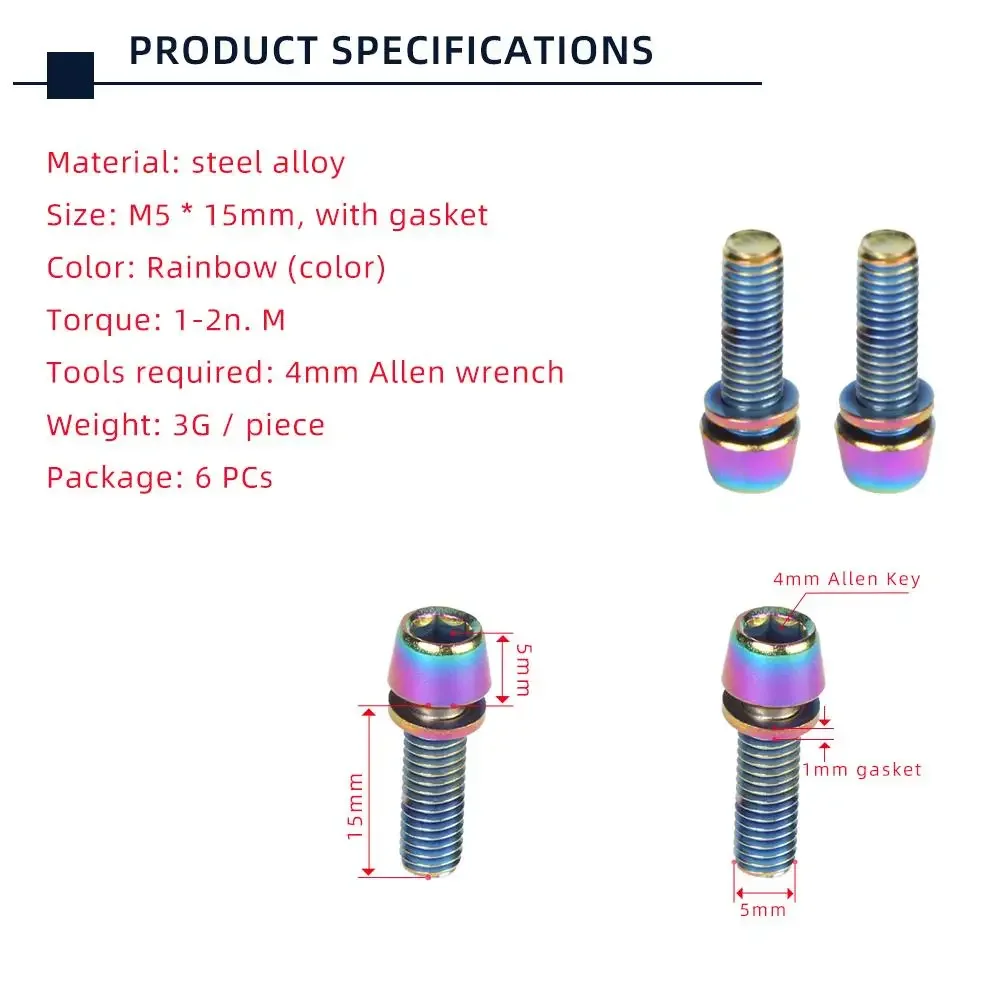 TANKE 6pcs M5 * 18 15mm Bolt S - огляд і ціна Mountain Biking Water Bottle